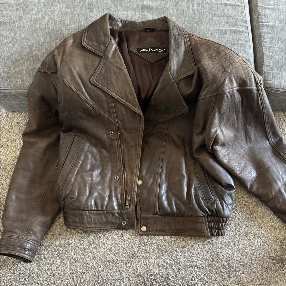 Andrew Marc Leather Jacket Brown M